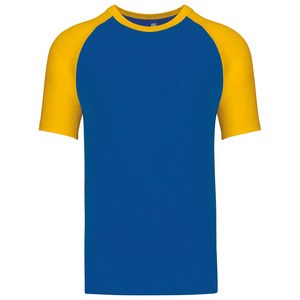 Kariban K330 - BASE BALL > Camiseta de Manga Corta Hombre Royal Blue/Yellow