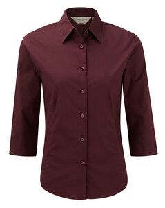 Russell Collection RU946F - Camisa Entallada En Manga 3/4 Port