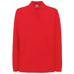 Fruit of the Loom SS258 - Polo Premium de manga larga Rojo