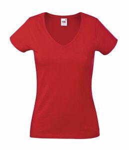 Fruit of the Loom SS047 - Camiseta mujer cuello v Fruit of the Loom Rojo