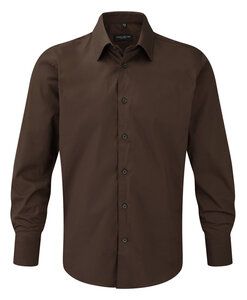 Russell J946M - Camisa de manga larga de fácil cuidado Chocolate