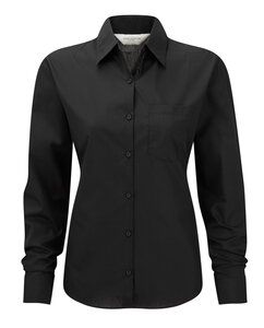 Russell J934F - Camisa popelina manga larga mujer Negro