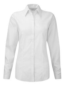 Russell J962F - Camisa de espiga de manga larga Blanco