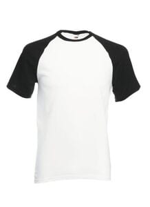 Fruit of the Loom 61-026-0 - Camiseta Baseball Blanco / Negro