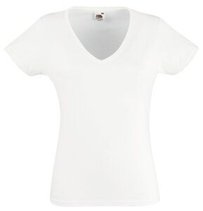 Fruit of the Loom 61-398-0 - Camiseta Para Dama Valueweight con Cuello en V Blanco
