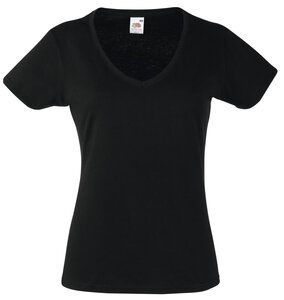 Fruit of the Loom 61-398-0 - Camiseta Para Dama Valueweight con Cuello en V Negro