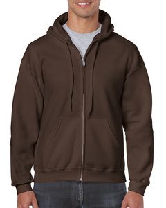 Gildan 18600 - Sudadera Heavyweight con Capucha y Cremallera Completa Chocolate Negro