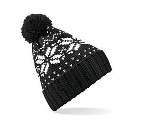 Beechfield BC456 - Gorro Snowsatr en Fair Isle Negro / Blanco