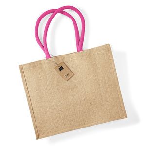 Westford mill WM407 - Bolso de compras de arpillera Natural / Fuchsia