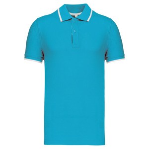 Kariban K245 - POLO DE MANGA CORTA Polo Manga Corta Hombre Light Turquoise / White / Navy