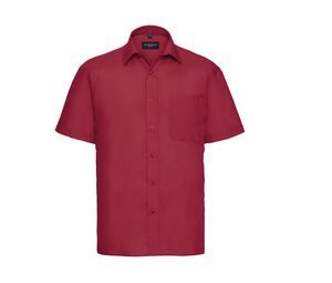 Russell Collection RU935M - Camisa En Manga Corta De PoplÍn Classic Red