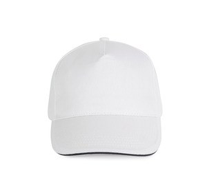 K-up KP130 - GORRA CON SANDWICH CONTRASTADO - 5 PANELES Blanco / Azul marino