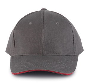 K-up KP011 - ORLANDO - GORRA PARA HOMBRE 6 PANELES Slate Grey / Red