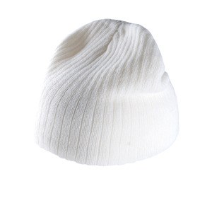 K-up KP517 - GORRO DE PUNTO ACANALADO Blanco