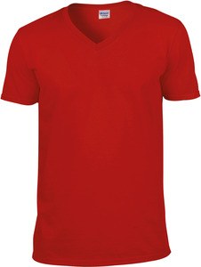 Gildan GI64V00 - Camiseta cuello V para hombre 100% algodón Rojo