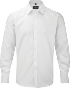 Russell Collection RU962M - Camisa  Manga Corta En Espiga Blanco