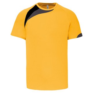 Proact PA436 - CAMISETA DEPORTIVA DE MANGA CORTA Sporty Yellow / Black / Storm Grey