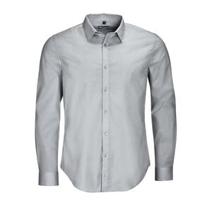 SOL'S 01426 - BLAKE MEN Camisa Stretch Hombre Manga Larga Gris perla