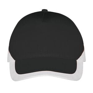 SOL'S 00595 - Booster Gorra 5 Paneles Contrastada Negro / Blanco