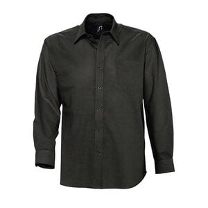 SOL'S 16000 - Boston Camisa Hombre Oxford Manga Larga Negro