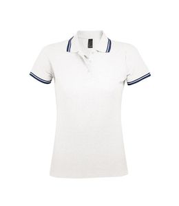 SOL'S 00578 - PASADENA WOMEN Polo Mujer Blanco / Azul marino