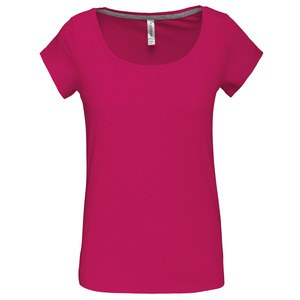 Kariban K384 - Camiseta con escote barco y manga corta para mujer Fucsia