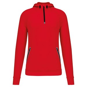 Proact PA360 - Sudadera con capucha deportiva de 1/4 cremallera Rojo