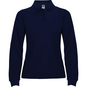 Roly PO6636 - ESTRELLA WOMAN L/S Polo de manga larga con cuello y bocamangas acanalado Azul Marino