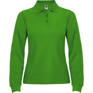 Roly PO6636 - ESTRELLA WOMAN L/S Polo de manga larga con cuello y bocamangas acanalado Grass Green