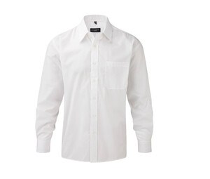 Russell Collection JZ934 - Camisa de popelina para hombre