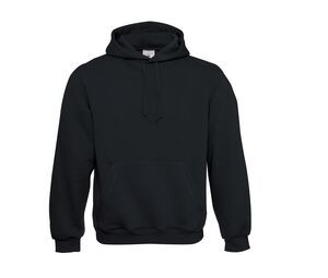 B&C BC510 - Sudadera con capucha de algodón con bolsillo de canguro para hombre Negro