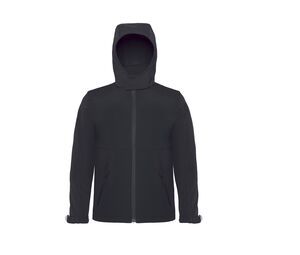 B&C BC651 - Sudadera con capucha Soft-Shell para Niños Negro