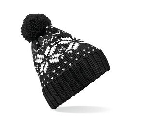 Beechfield BF456 - Gorro de copo de nieve Negro / Blanco