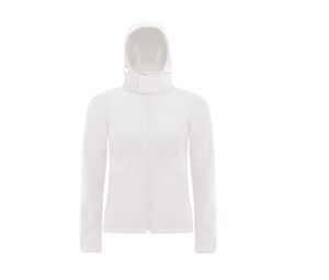 B&C BC660 - Chaqueta Con Capucha Soft-Shell Para Mujer Blanco