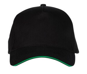 Black&Match BM910 - Gorra de 5 paneles 100% algodón