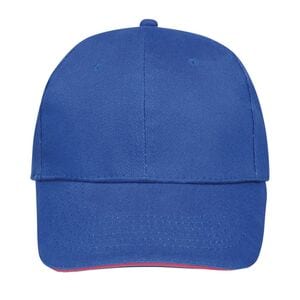 SOL'S 88100 - Buffalo Gorra 6 Paneles Azul royal / Neón coral