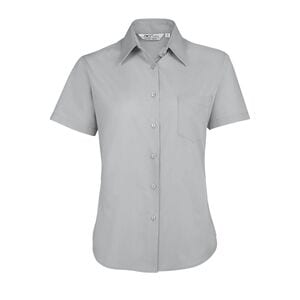 SOL'S 16070 - Escape Camisa Popelín Mujer Manga Corta Gris perla