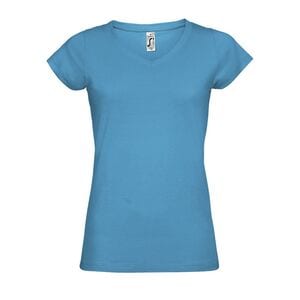 SOL'S 11388 - MOON Camiseta Mujer Cuello Pico Aqua