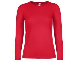 B&C BC06T - Camiseta de manga larga para mujer Rojo