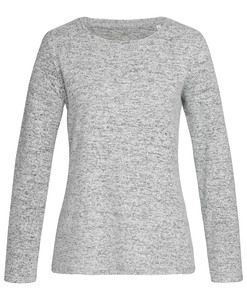 Stedman STE9180 - Jersey Manga Larga Mujer KNIT Light Grey Melange