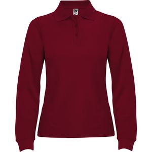 Roly PO6636 - ESTRELLA WOMAN L/S Polo de manga larga con cuello y bocamangas acanalado Garnet