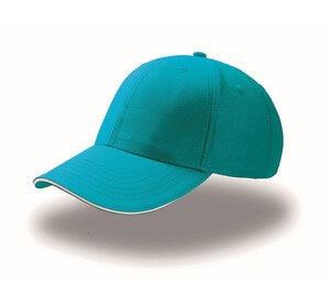 Atlantis AT094 - Gorra de 6 paneles con visera tipo sándwich Turquoise / White