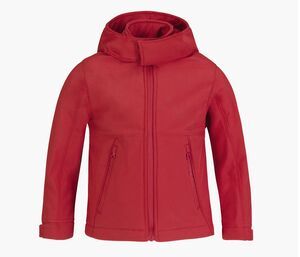 B&C BC651 - Sudadera con capucha Soft-Shell para Niños Rojo