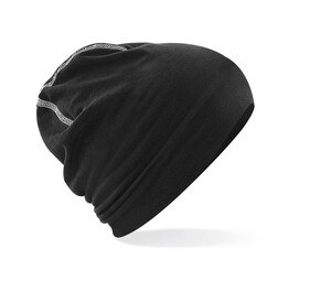 Beechfield BF366 - gorro de algodón Hemsedal Negro / Blanco