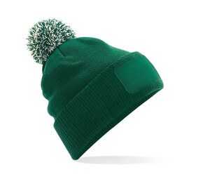 Beechfield BF443 - gorro snowstar® con área de marca Bottle Green / Off White