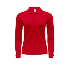 JHK JK216 - Polo de manga larga para mujer 200 Rojo