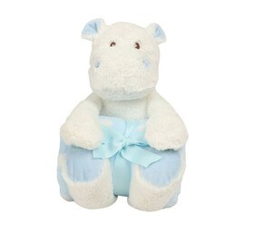 Mumbles MM606 - Peluche y manta Hipopótamo MM606 White/ Blue