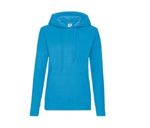 Fruit of the Loom SC269 - Sudadera con capucha para mujer con bolsillo canguro Azur