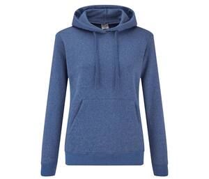 Fruit of the Loom SC269 - Sudadera con capucha para mujer con bolsillo canguro Retro Heather Royal