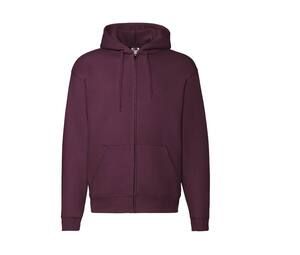 Fruit of the Loom SC274 - Sudadera con capucha y cremallera grande para hombre Burgundy